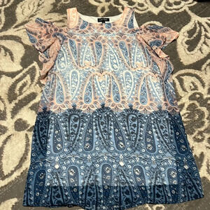 Love reign dress. New. Lined. Pink blue and white.